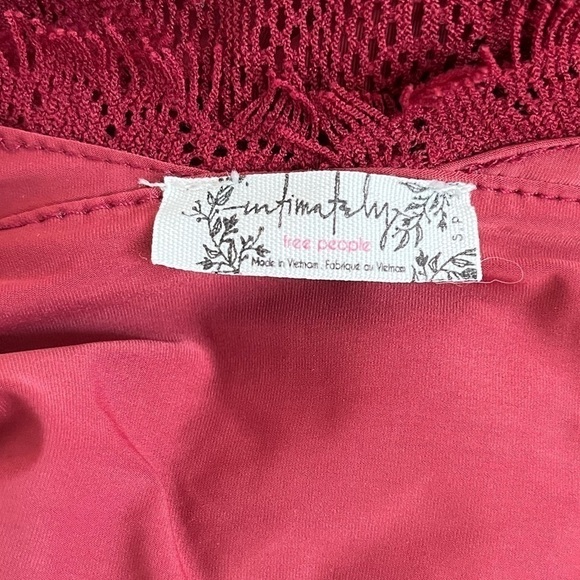 Free People Women's Red Harper Lace Halter Sleeveless Mini Dress - Picture 5 of 8